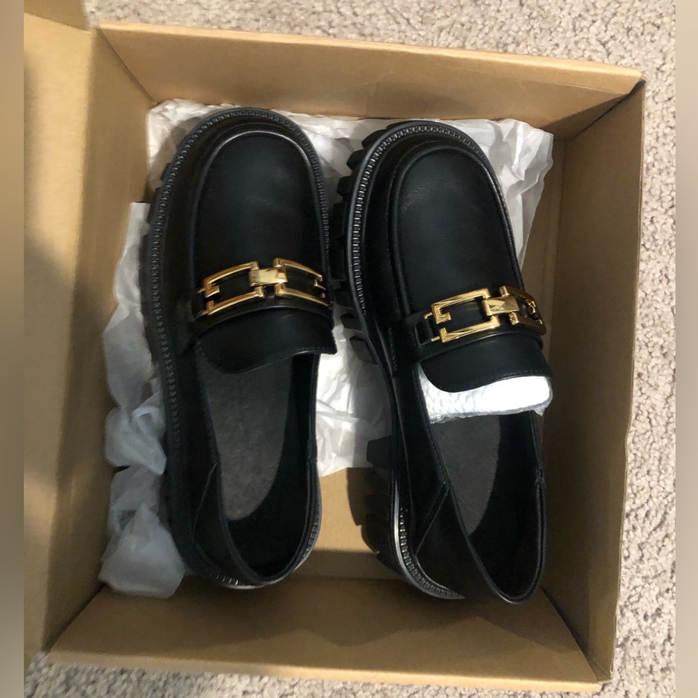 Black Platform Loafers NWOT